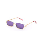 Gafas de sol TOKY Morado de Solivo con vista lateral, estilo contemporáneo y detalles en color dorado.