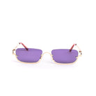 Gafas de sol TOKY Morado de Solivo, diseño elegante con lentes morados y montura dorada.