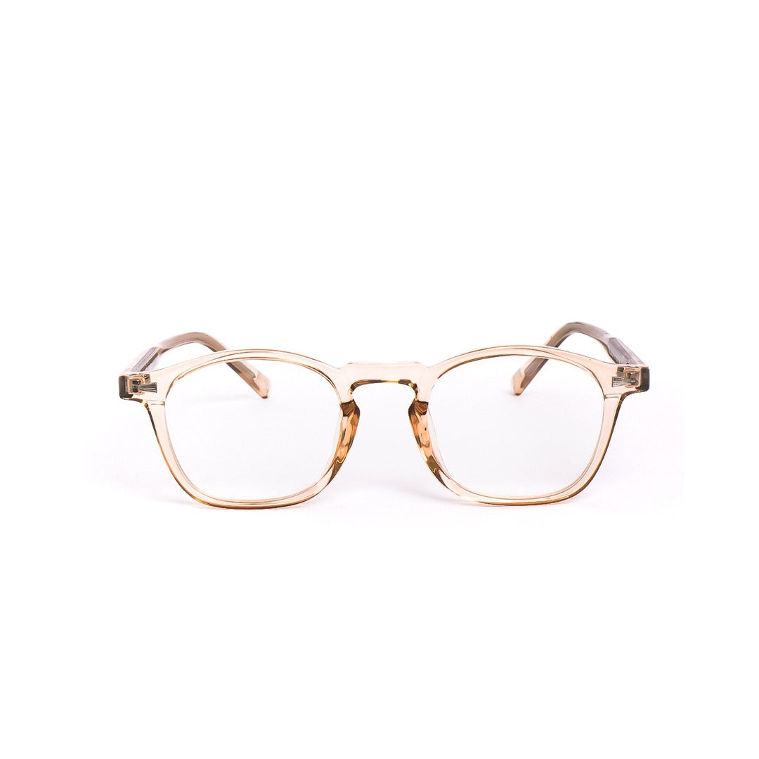 Lentes de sol VIEN de Solivo en color beige, vista frontal con diseño moderno y elegante.