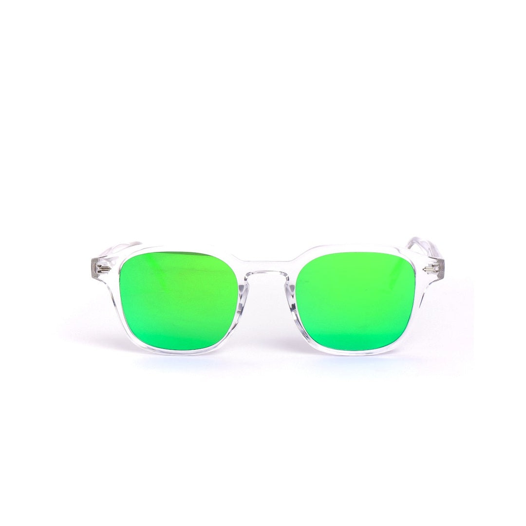 Lentes de sol VAN - Verde de Solivo con reflejo verde, diseño moderno y elegante, ideales para protección UV y estilo.