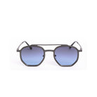 Gafas de sol Vee - Plateado Azul de Solivo, con diseño moderno y elegante, lentes redondos y detalle en azul. Perfectas para un estilo sofisticado.