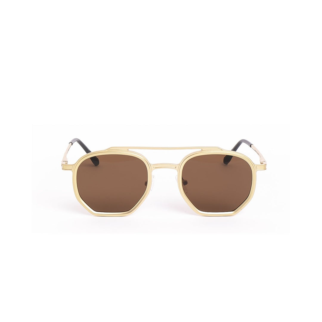 Lentes de sol Vee Dorado Café de Solivo Eyewear con protección UV400 — montura metálica octogonal, Costa Rica