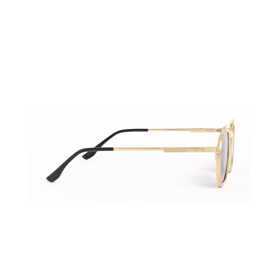 Vista lateral de los lentes de sol Vee Dorado Negro de Solivo — estructura estilizada y protección UV400
