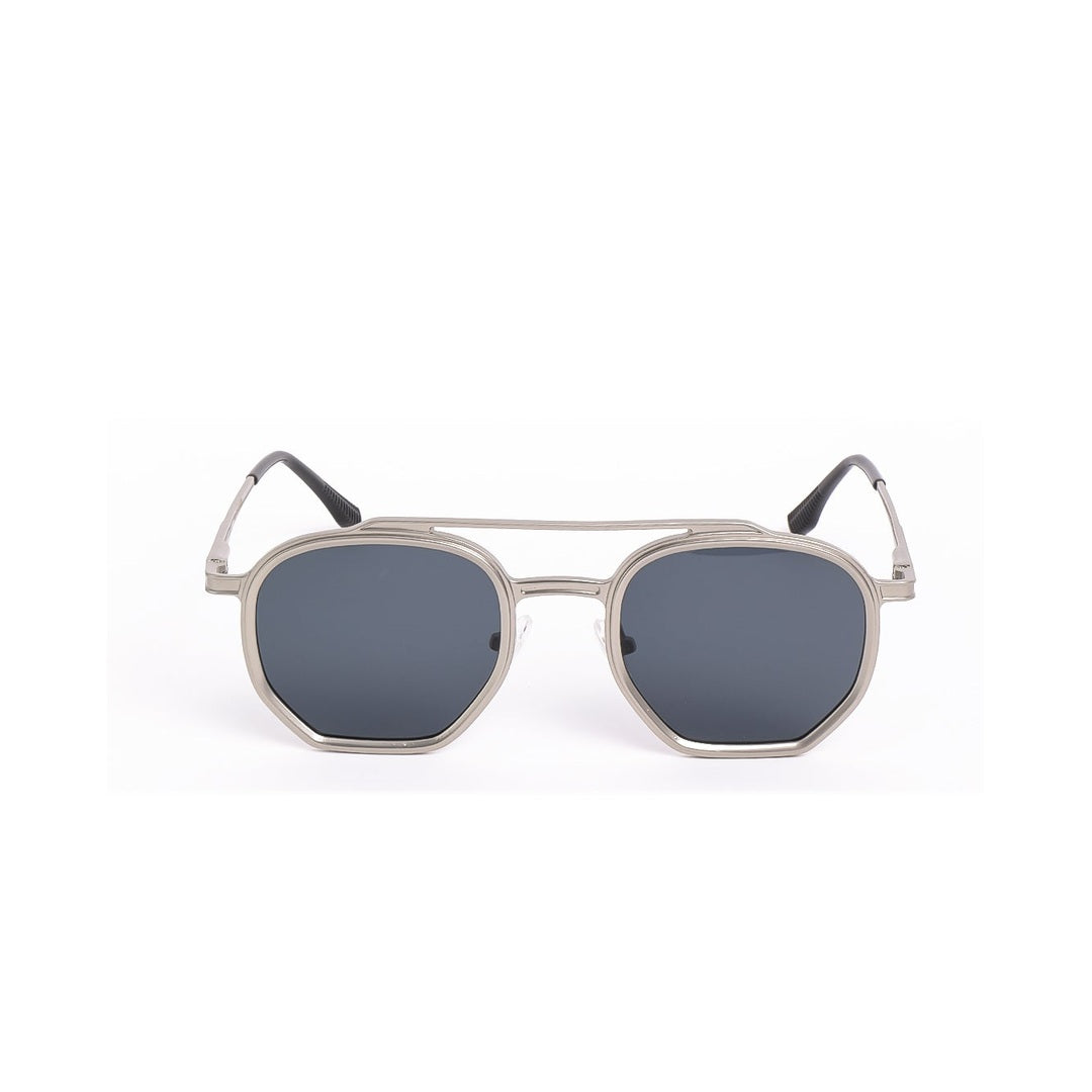 Lentes de sol Vee Plateado Gris de Solivo Eyewear con protección UV400 — montura metálica octagonal, Costa Rica