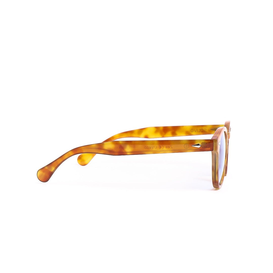 Lentes de sol ZEA de Solivo en un diseño elegante y moderno, mostrando su perfil lateral en color carey, ideales para quienes buscan estilo y protección UV400.