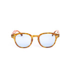 Gafas de sol ZEA de Solivo con un diseño elegante en tonos marrones y lentes azules, ideales para realzar tu estilo y proteger tus ojos.