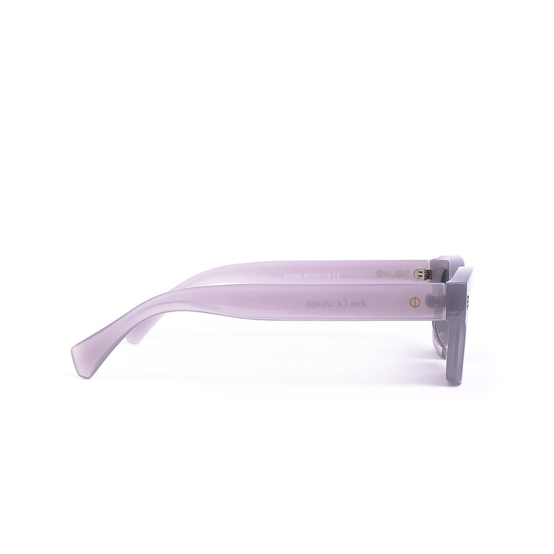 Vista lateral de los lentes de sol ZEE Gris Azul de Solivo — diseño sofisticado y protección UV400