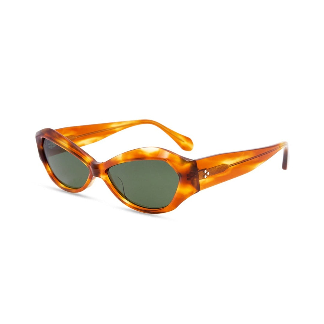 Vista frontal de los lentes de sol DIVA Naranja de Solivo — montura de acetato con filtro UV400