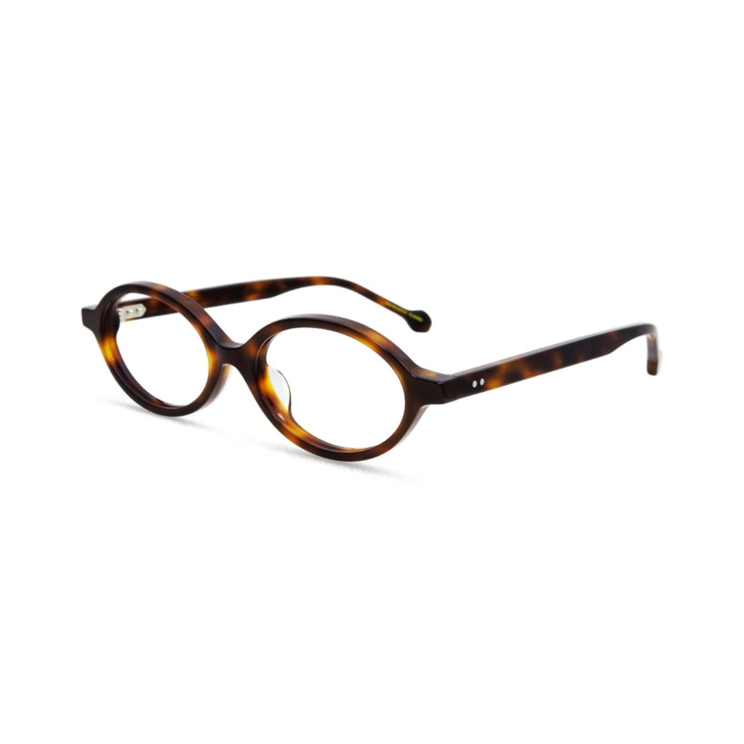Vista frontal de los lentes Hiko Carey con filtro de luz azul de Solivo — acetato tortoise