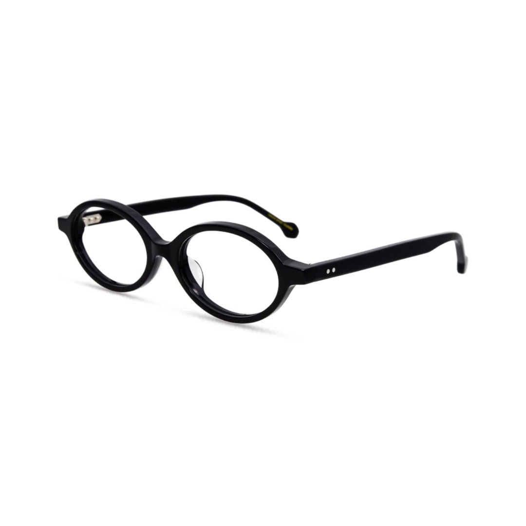 Vista frontal de los lentes Hiko Negro con filtro de luz azul de Solivo — acetato negro
