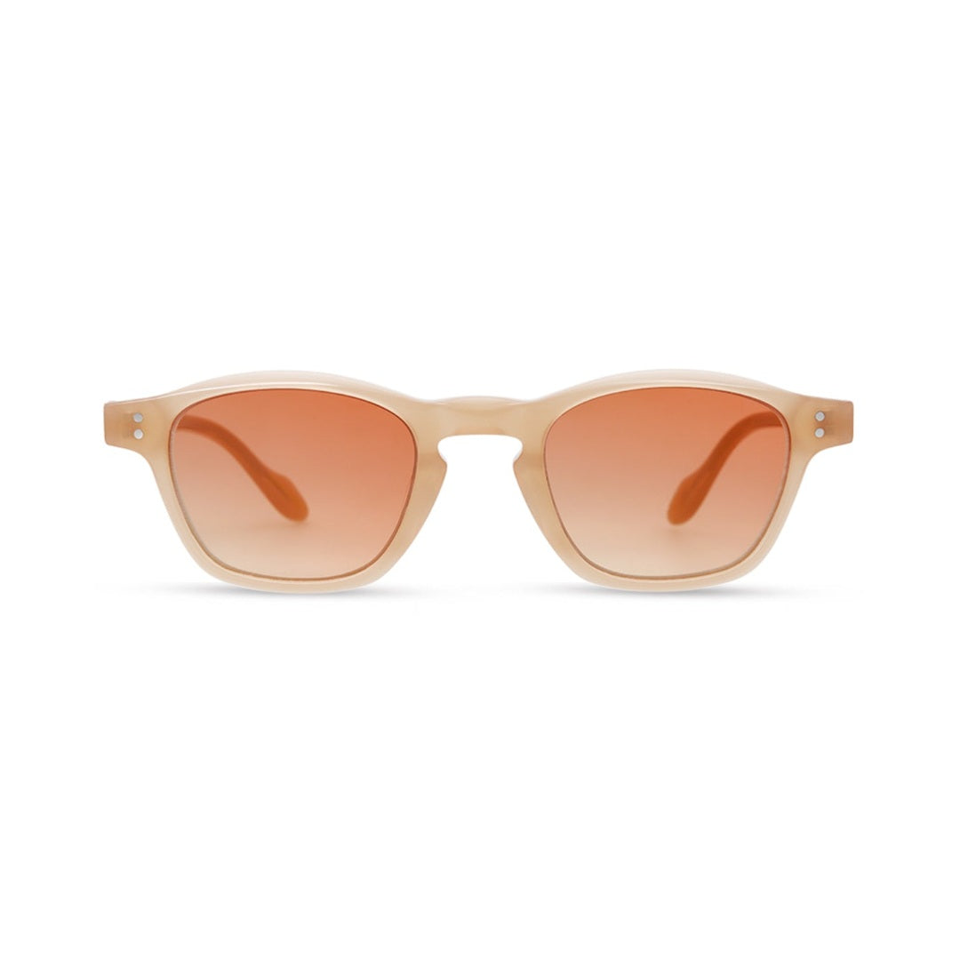 Lentes de sol SUKI en color beige y naranja de la marca Solivo, diseñados con protección UV400 y tecnología polarizada para un estilo moderno y funcional.