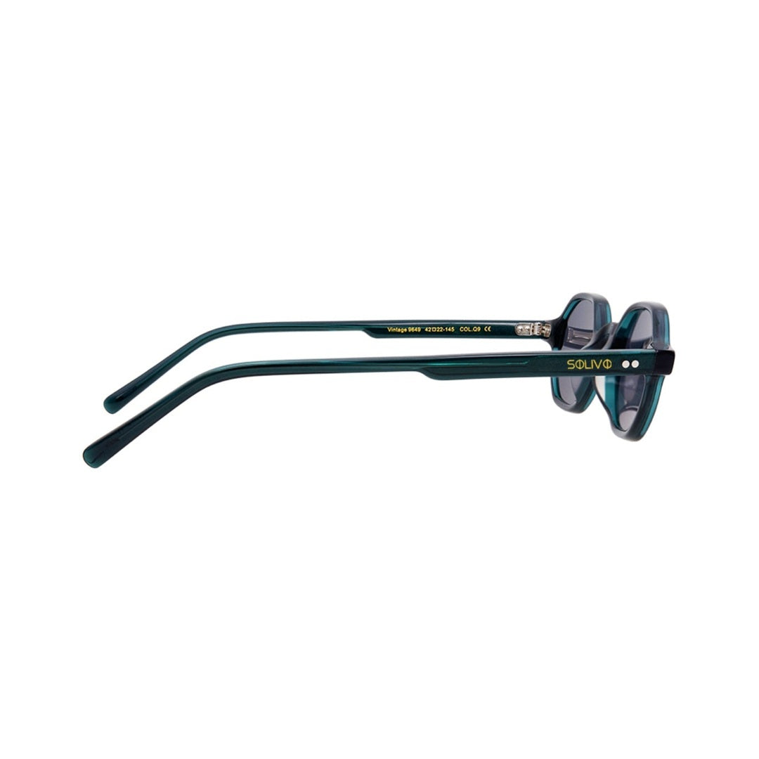 Vista lateral de los lentes de sol Vero Negro de Solivo Eyewear — varillas de acetato, protección UV400